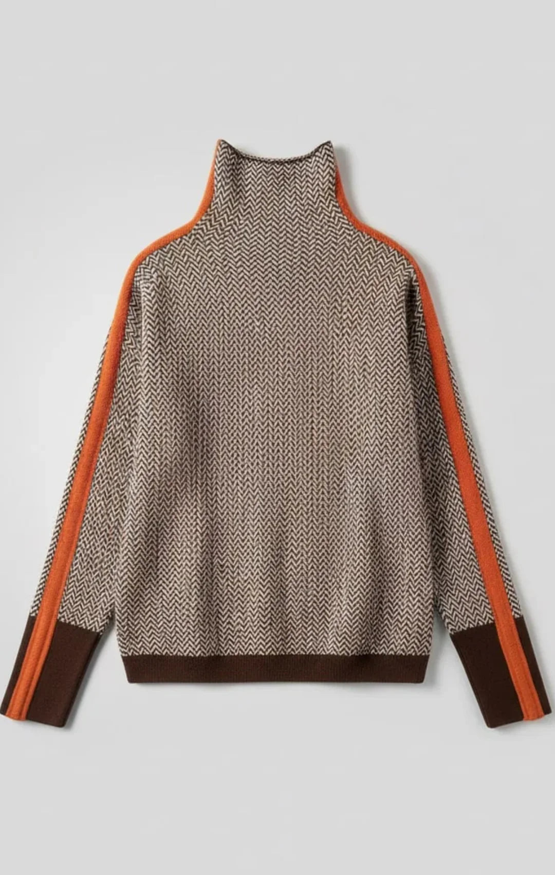 Susana™ | Jersey de cuello alto con rayas en contraste