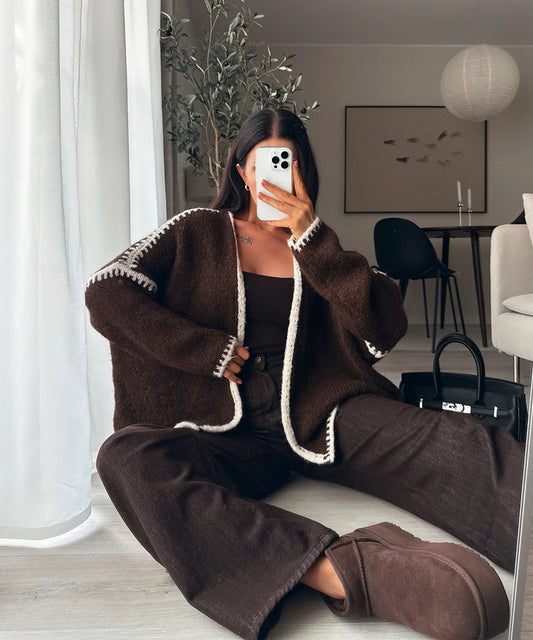 Cárdigan Helena Marrón Oscuro | Ezentia.Couture