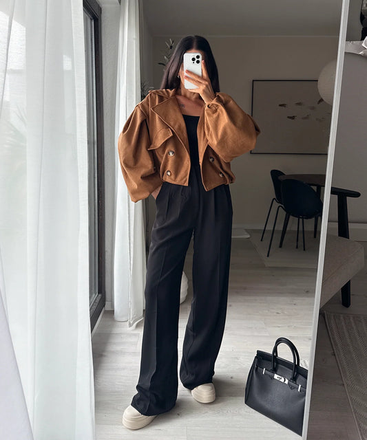 Pantalones plisados Negro Cleo | Ezentia.Couture