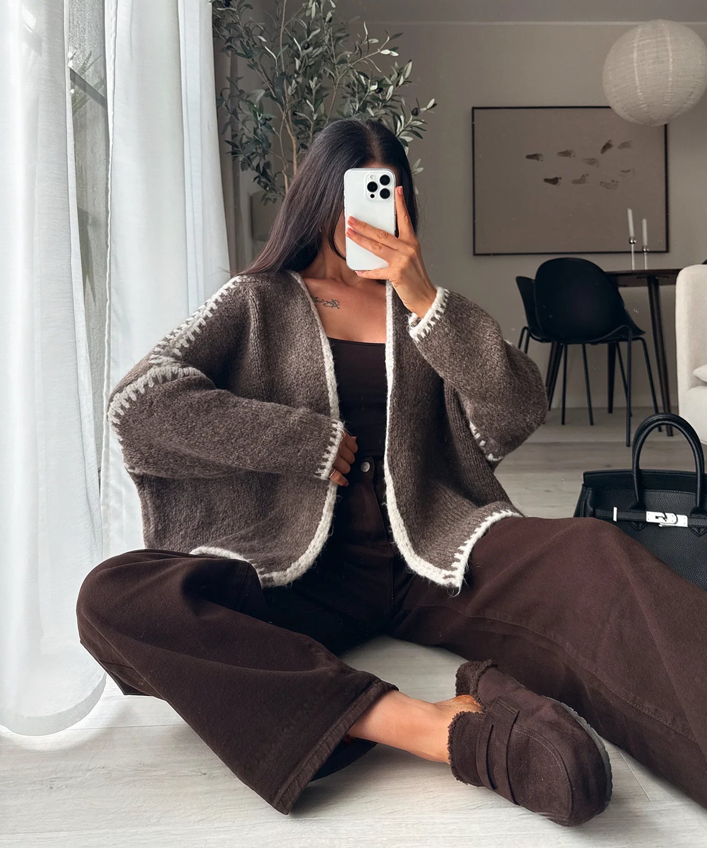 Cárdigan Helena Marrón Oscuro | Ezentia.Couture