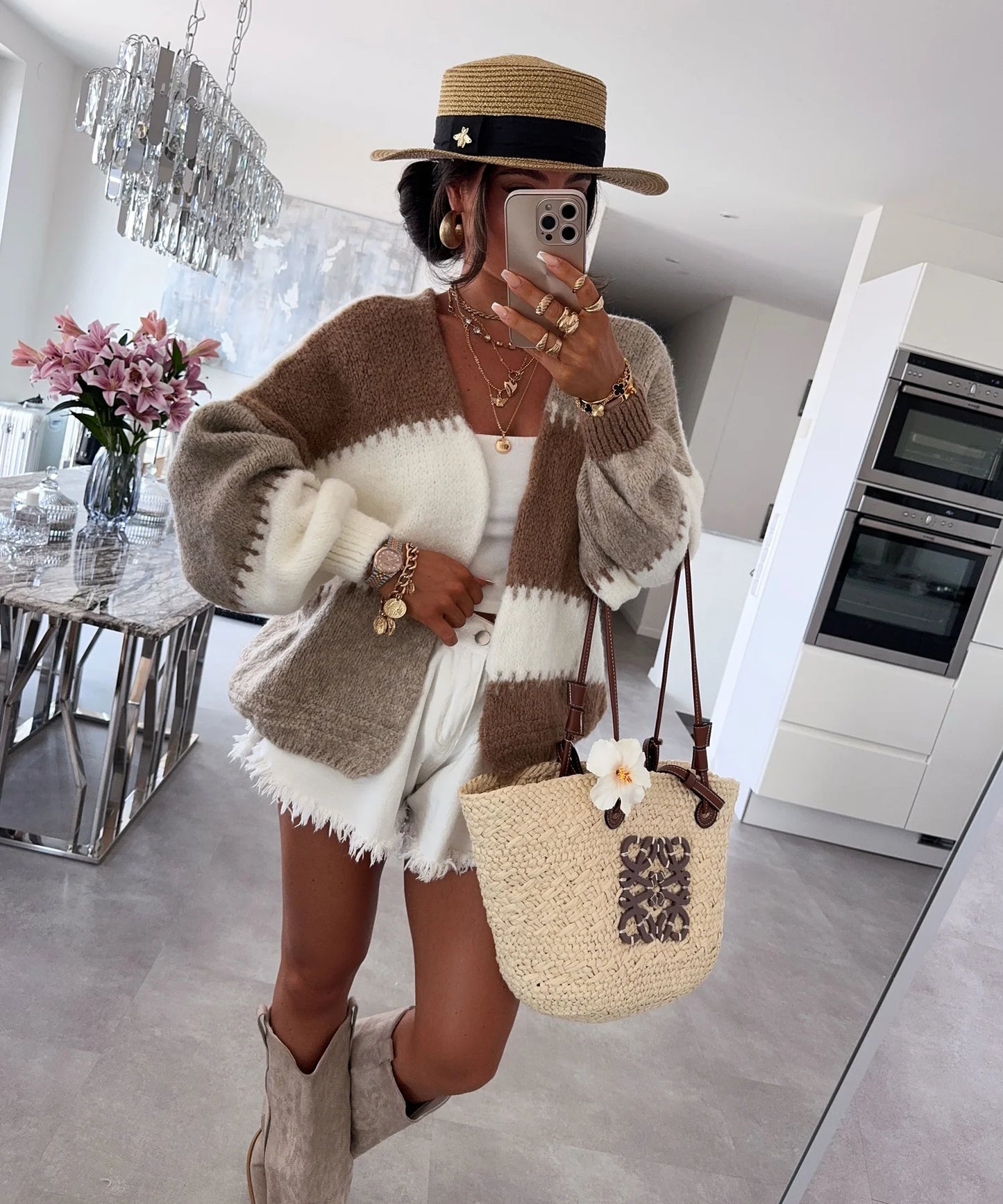 Cárdigan beige Milu | Ezentia.Couture