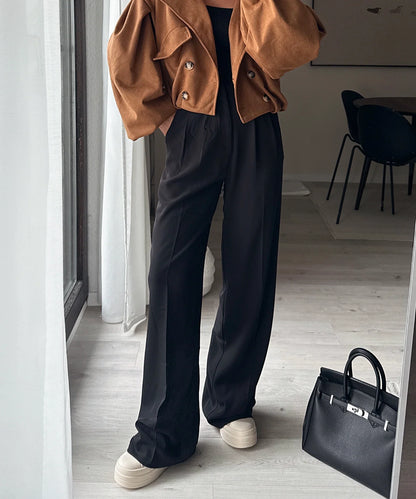 Pantalones plisados Negro Cleo | Ezentia.Couture