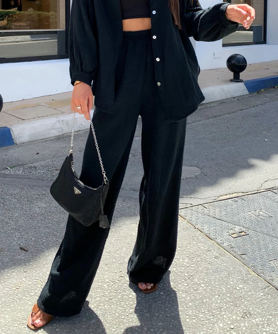 Conjunto de muselina Rienna Blanco | Ezentia.Couture