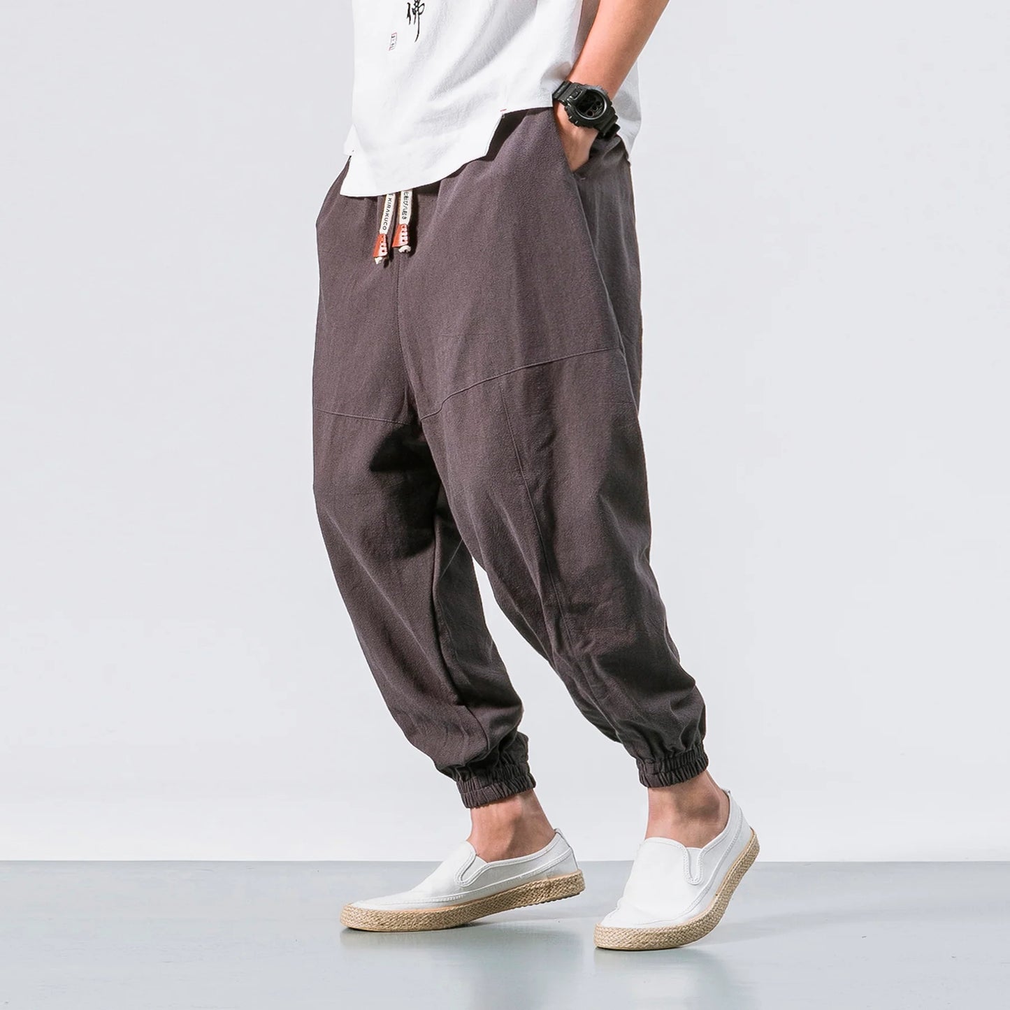 Shao - Pantalones harén de algodón cómodos