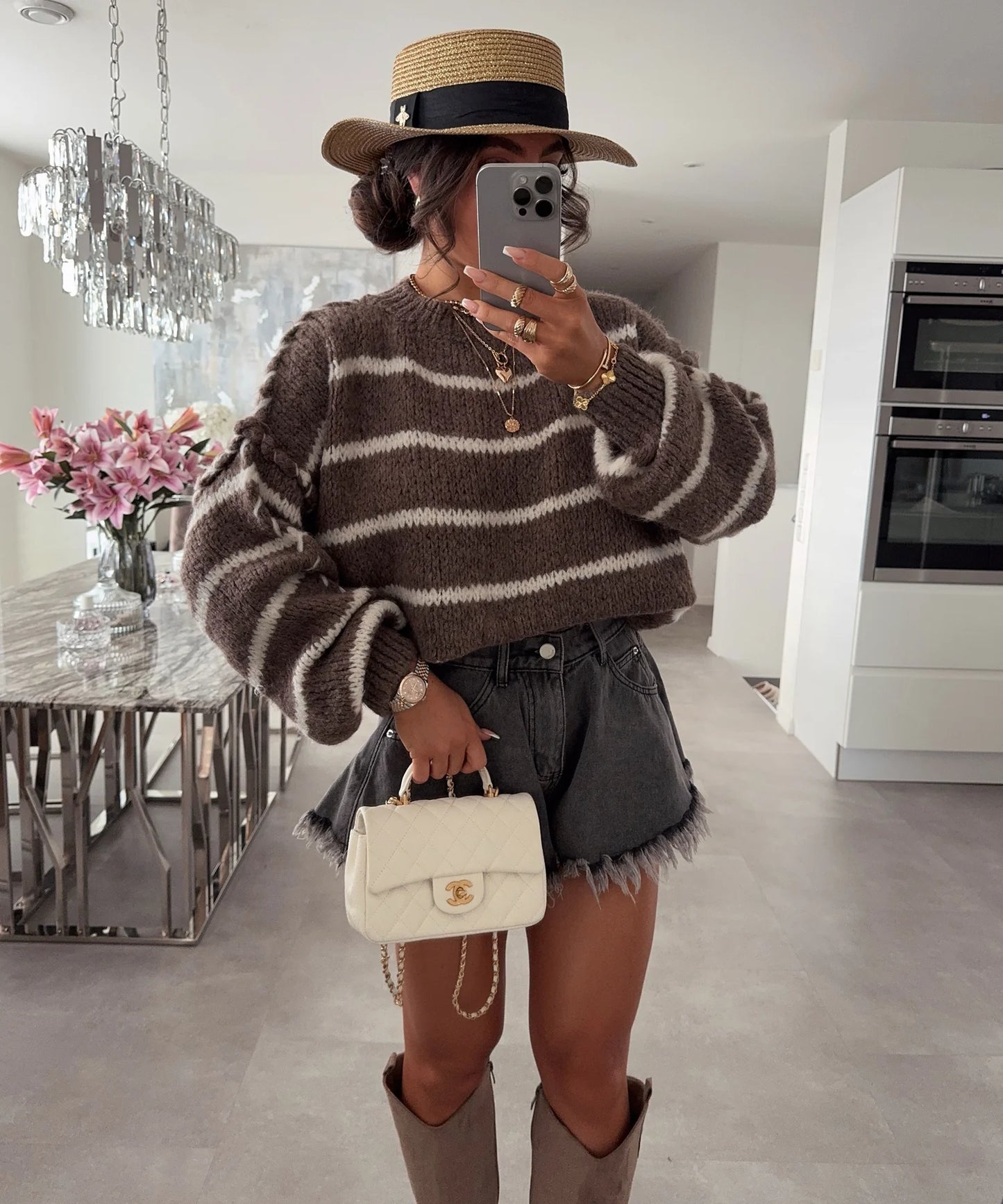 Suéter marrón claro Omnya | Ezentia.Couture