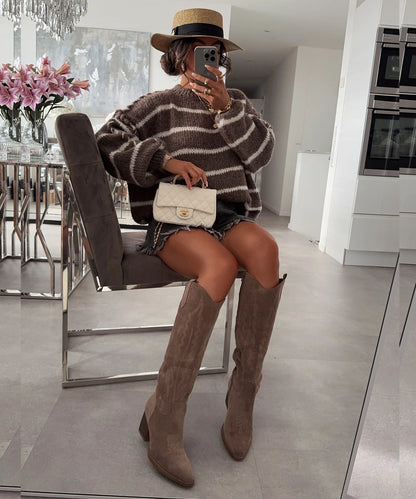 Suéter marrón claro Omnya | Ezentia.Couture