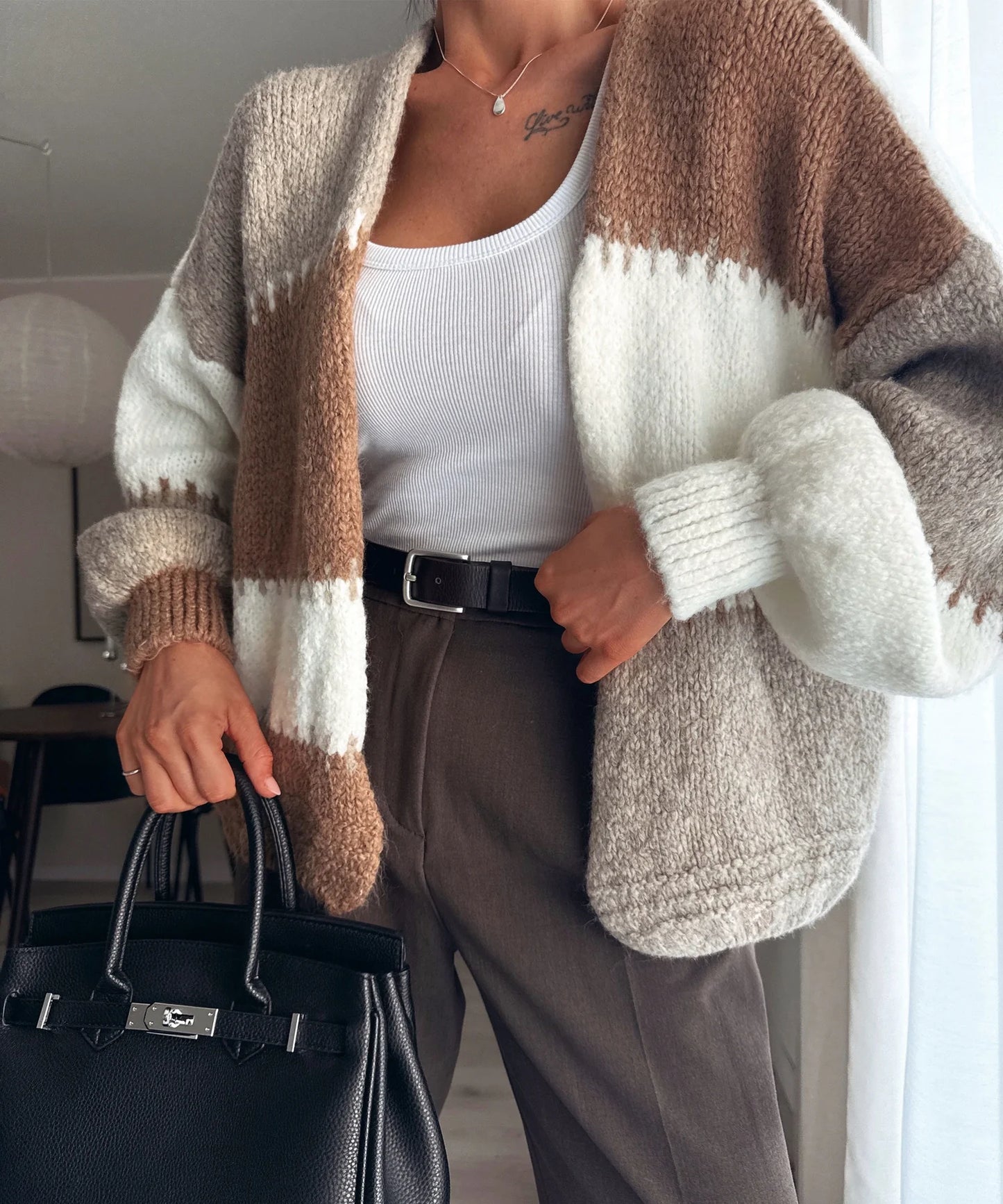 Cárdigan beige Milu | Ezentia.Couture