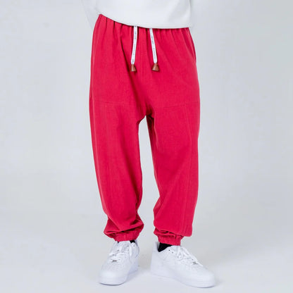 Shao - Pantalones harén de algodón cómodos