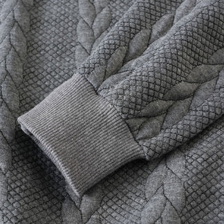 Lúcas | Suéter clásico de hombre con media cremallera - Suéter de punto trenzado